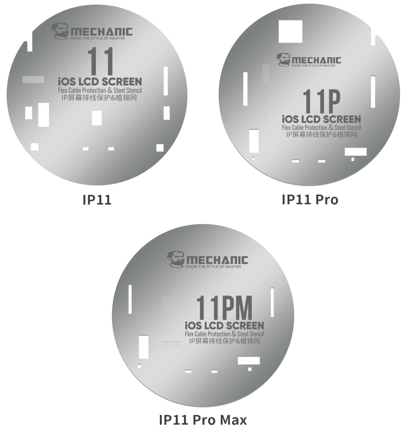 Stencil Set For iPhone 11 13PM Lcd Screen Mechanic UFO IC 10 Piece Screen FoneFunShop   