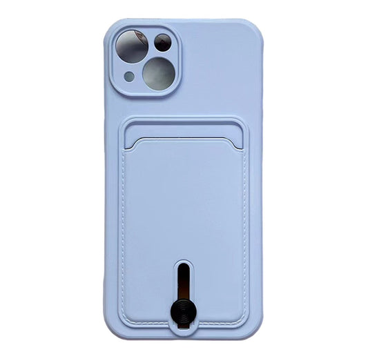 Case For iPhone 15 Silicone Card Holder Protection in Lavender Case Cover FoneFunShop   