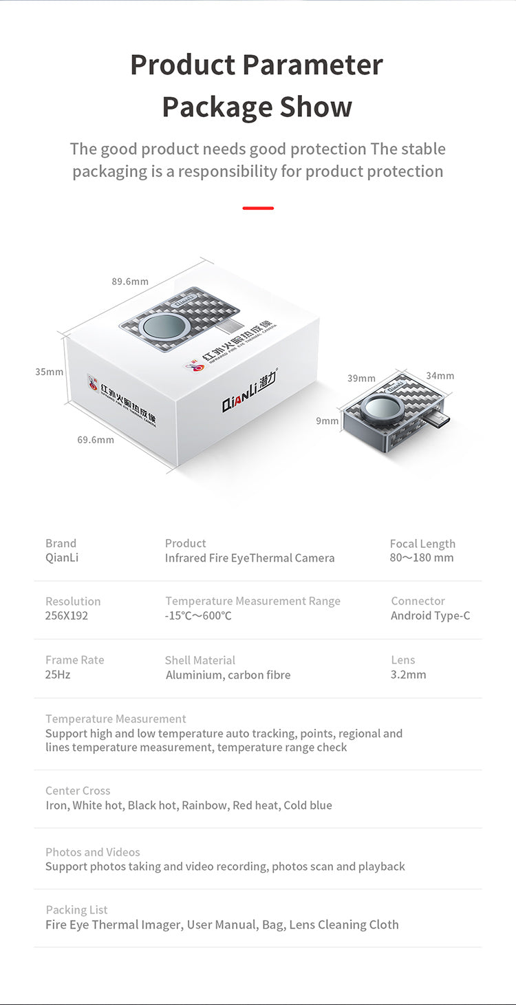 Thermal Imaging Camera QianLi Infrared Fire Eye Type C Android For Board Repair Camera FoneFunShop   