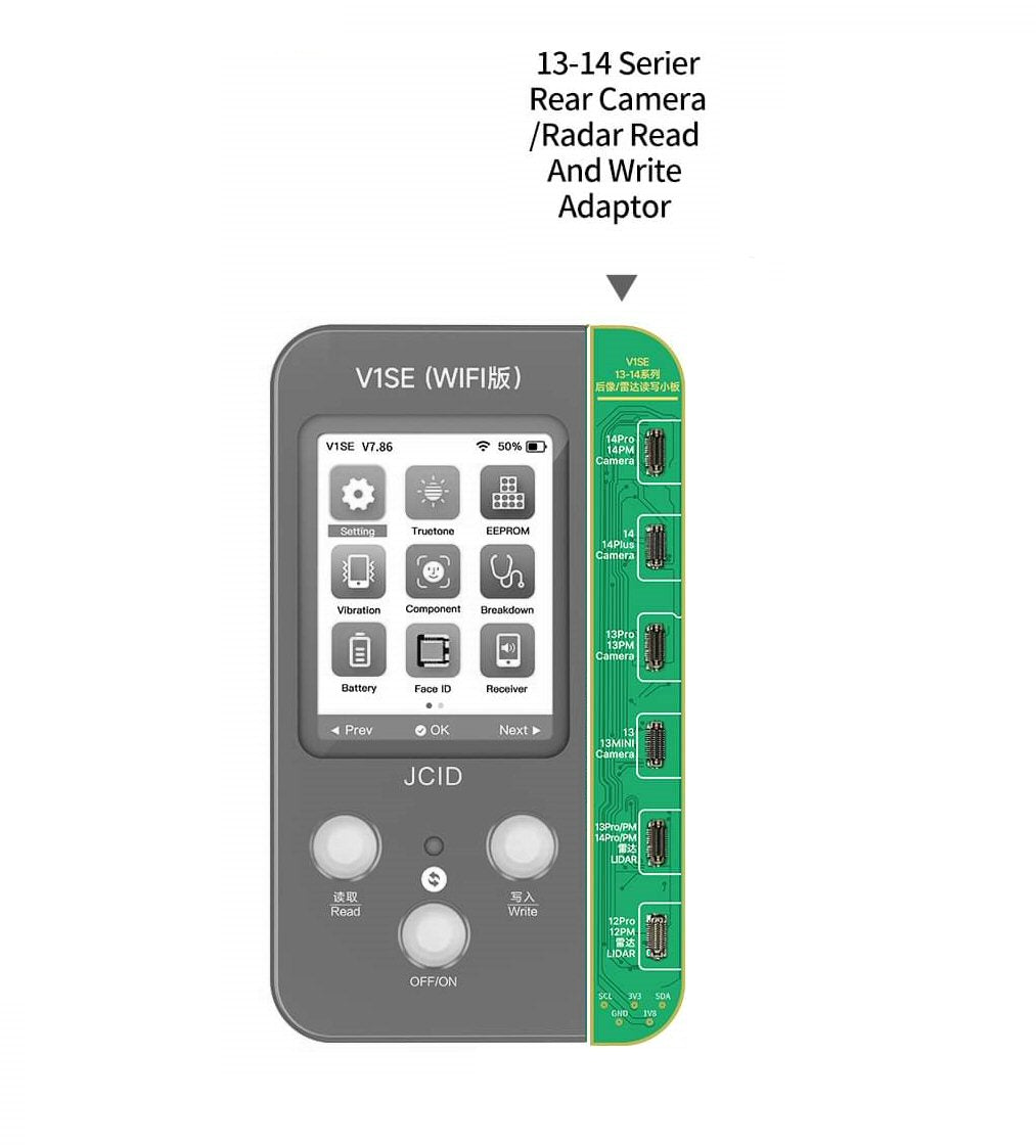 JC ID V1S E Wide Rear Camera Lidar Module PCB Board Add On For iPhone 13 14PM Camera FoneFunShop   