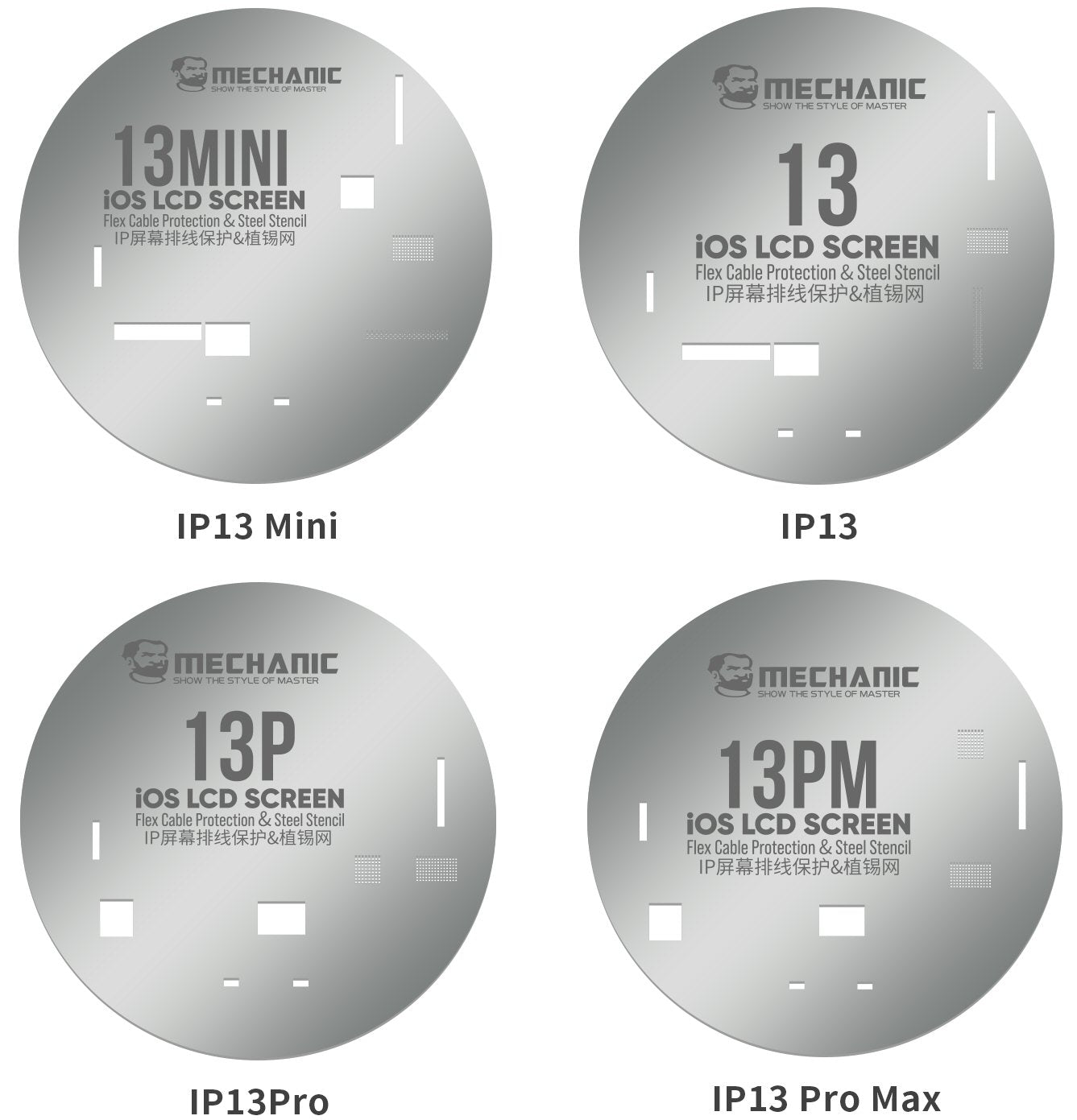 Stencil Set For iPhone 11 13PM Lcd Screen Mechanic UFO IC 10 Piece Screen FoneFunShop   