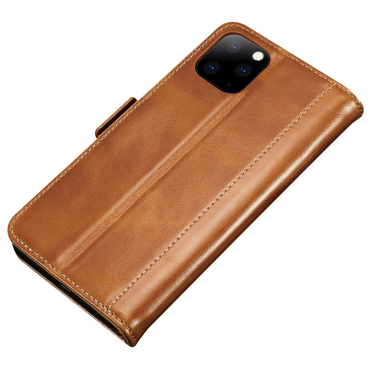 Flip Case Luxury PU Leather MagneticCard Holder For iPhone 11 Pro Tan Case Cover FoneFunShop   