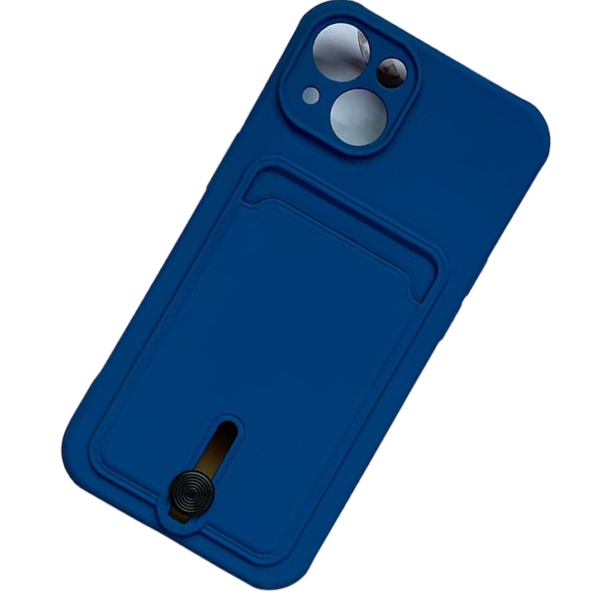 Case For iPhone 15 Silicone Card Holder Protection in Navy Case Cover FoneFunShop   