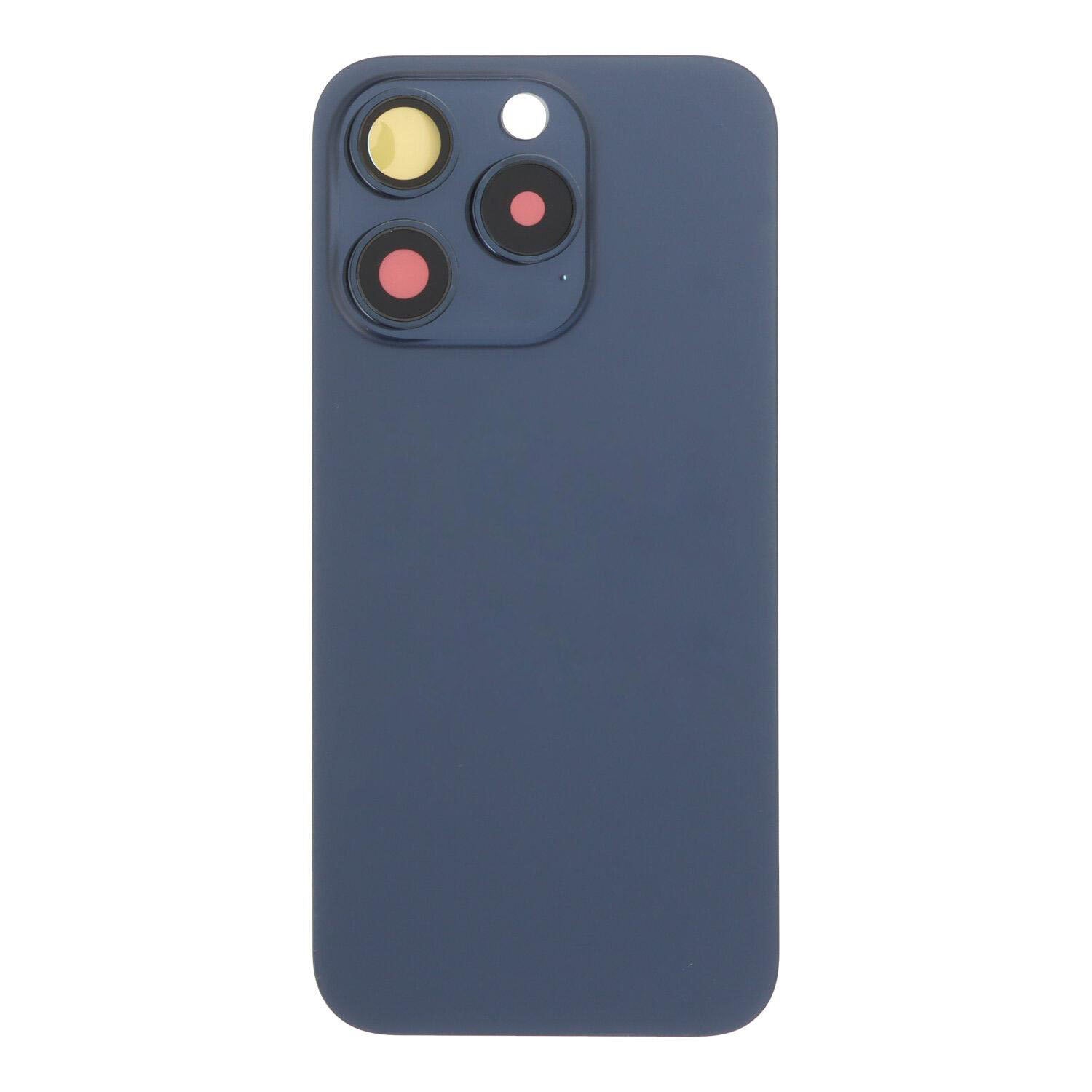 Glass Back For iPhone 15 Pro Max Blue Titanium Battery Door Camera Lens ...