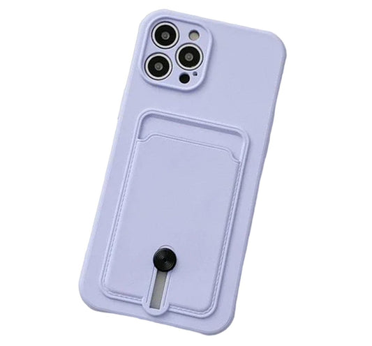 Case For iPhone 15 Pro Silicone Card Holder Protection in Lavender Case Cover FoneFunShop   