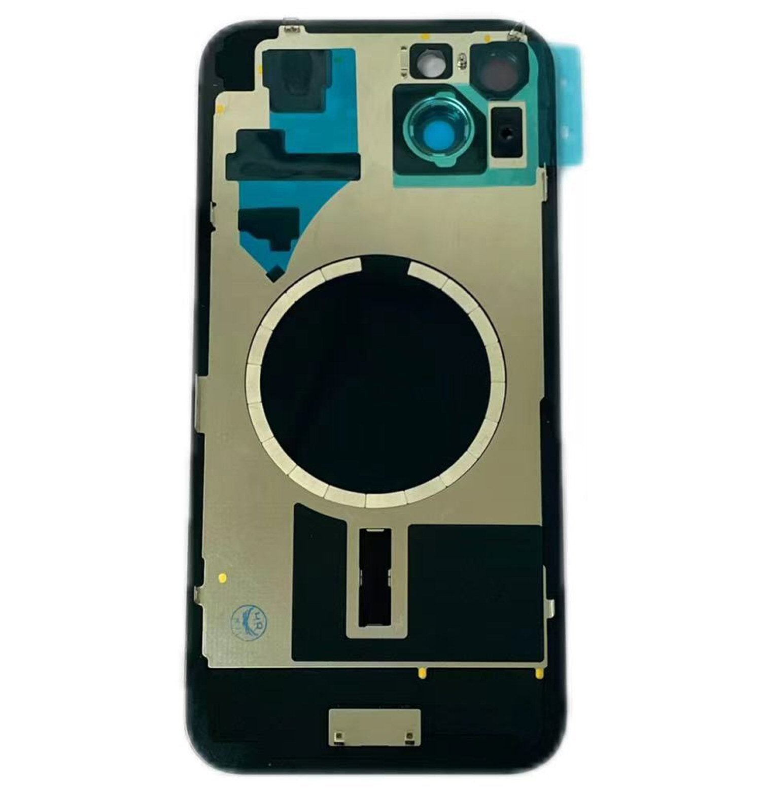 Glass Back For iPhone 15 Plus Green Battery Door Camera Lens Bezel Magnetism Ring + Metal Plate Plain Without Logo Battery FoneFunShop   