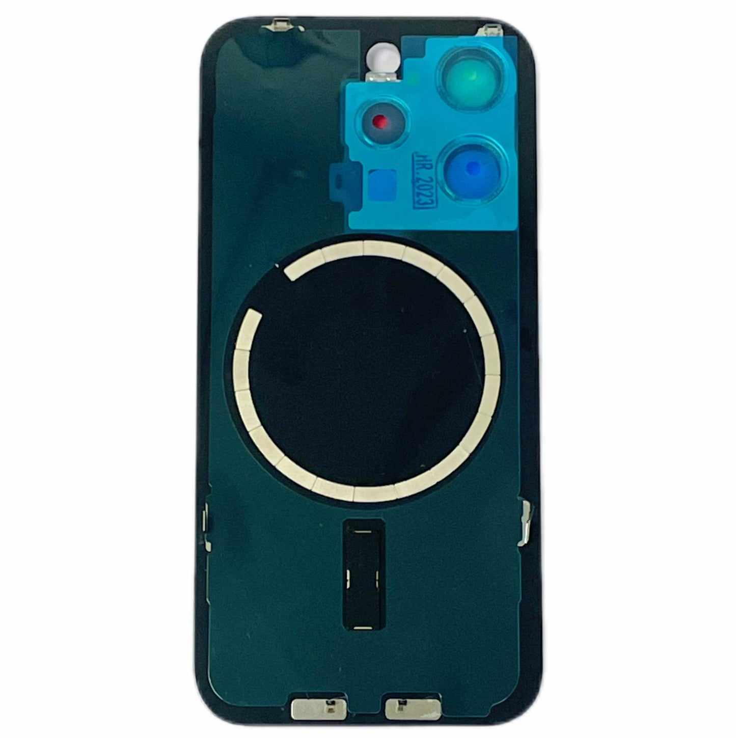 Glass Back For iPhone 15 Pro Blue Titanium Battery Door Camera Lens  Bezel Magnetism Ring + Metal Plate Plain Without Logo Battery FoneFunShop   