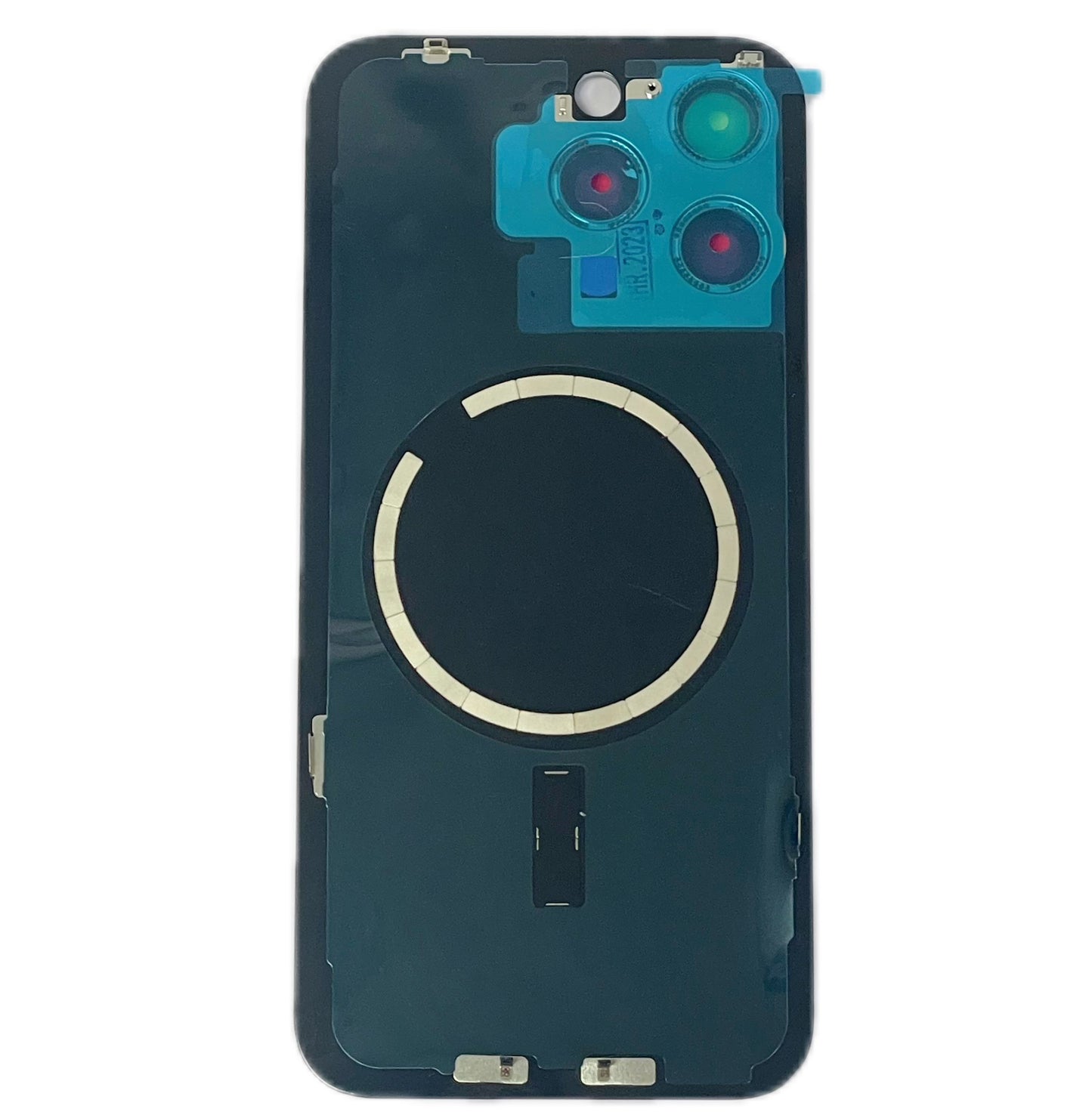 Glass Back For iPhone 15 Pro Max Blue Titanium Battery Door Camera Lens Bezel Magnetism Ring + Metal Plate Plain Without Logo Battery FoneFunShop   