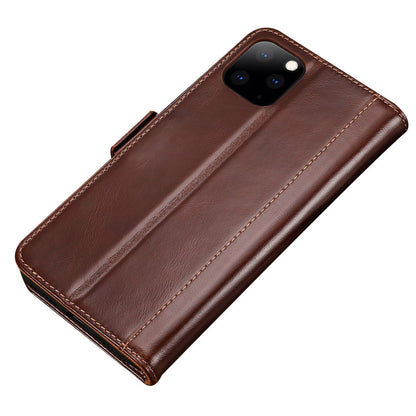 Flip Case For iPhone 11 Pro Luxury PU Leather Magnetic Card Holder Brown Case Cover FoneFunShop   