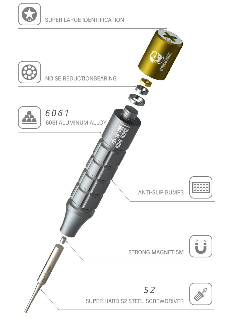 Screwdriver Set with Rotating Holder For Phone Repair Mechanic King Kong 6 Piece Screwdriver FoneFunShop   