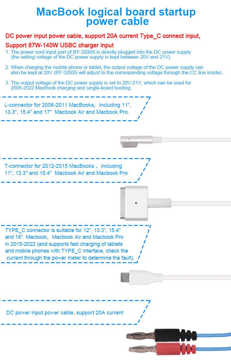 DC Boot Power Cables For MacBook Motherboard BY3200s Unit Cable FoneFunShop   