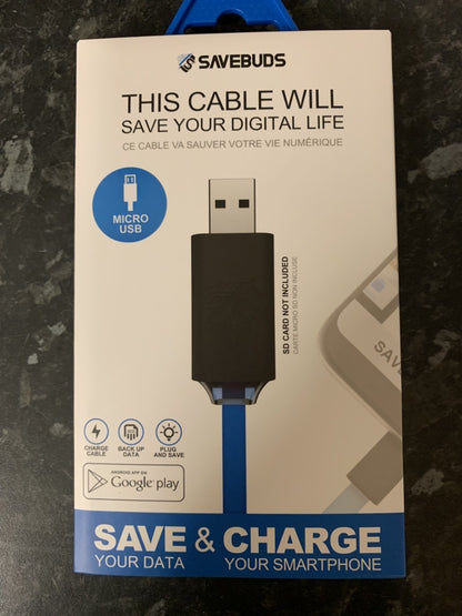 Smart Data Backup Cable Fast Charging Micro USB Connection SAVEBUDS Cable FoneFunShop   