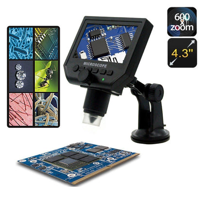 Portable Microscope 600X Zoom 3.6MP With 4.3 Inch Lcd Display  FoneFunShop   