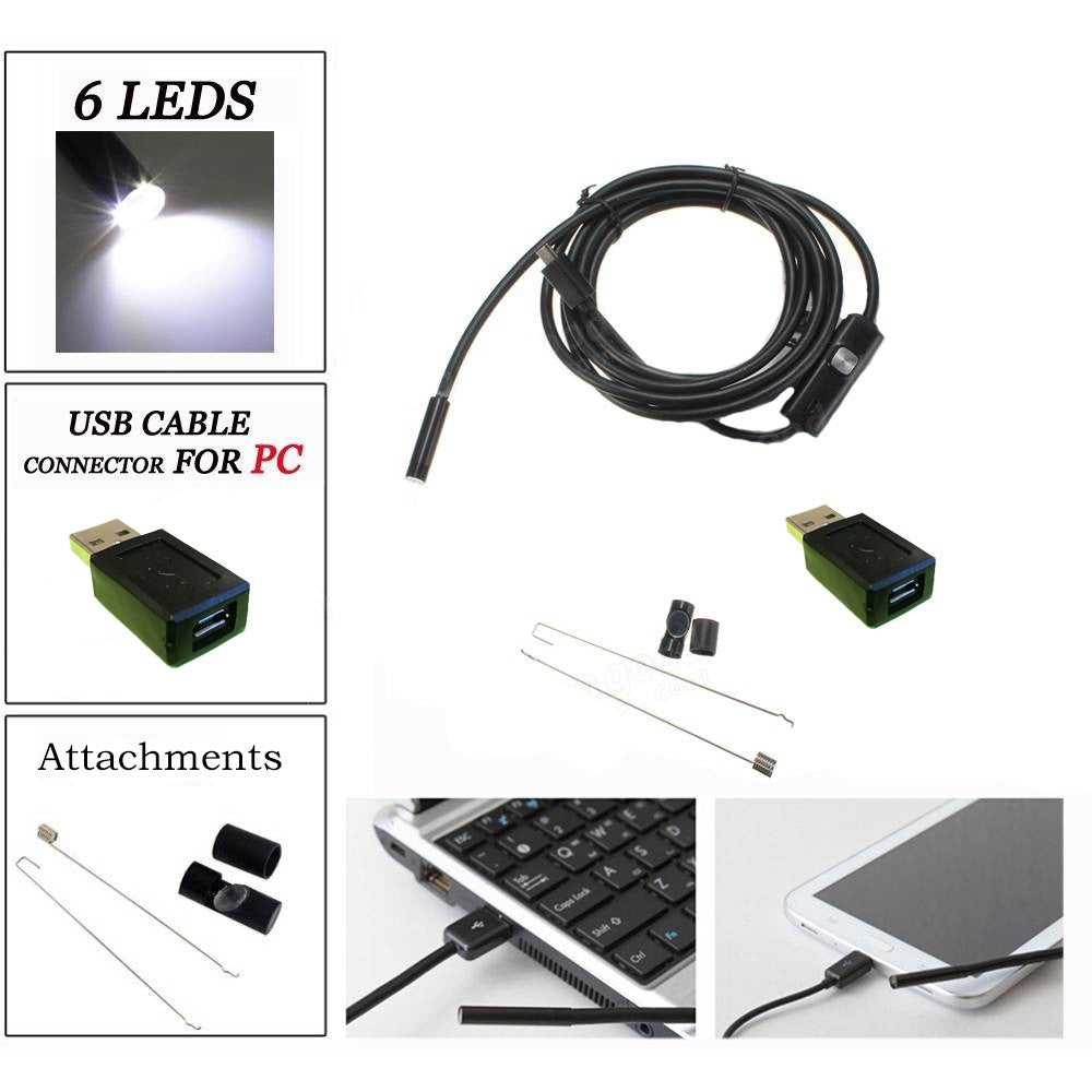 Endoscope Camera Blocked Drain Ear Inspection Waterproof 2m For Android Windows Camera FoneFunShop   