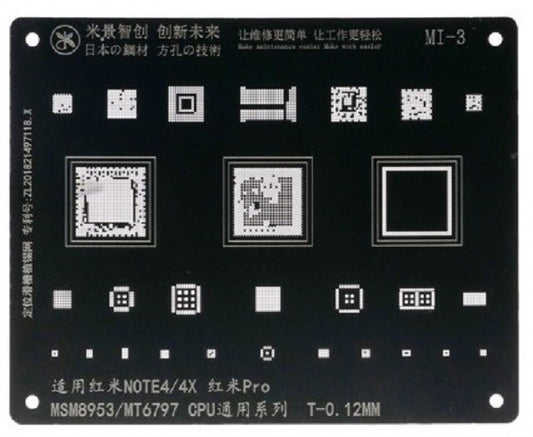 Reballing Stencil For Xiaomi Note 4 Note 4X Pro MSM8953 MT6797 Mijing BGA Stencil FoneFunShop   