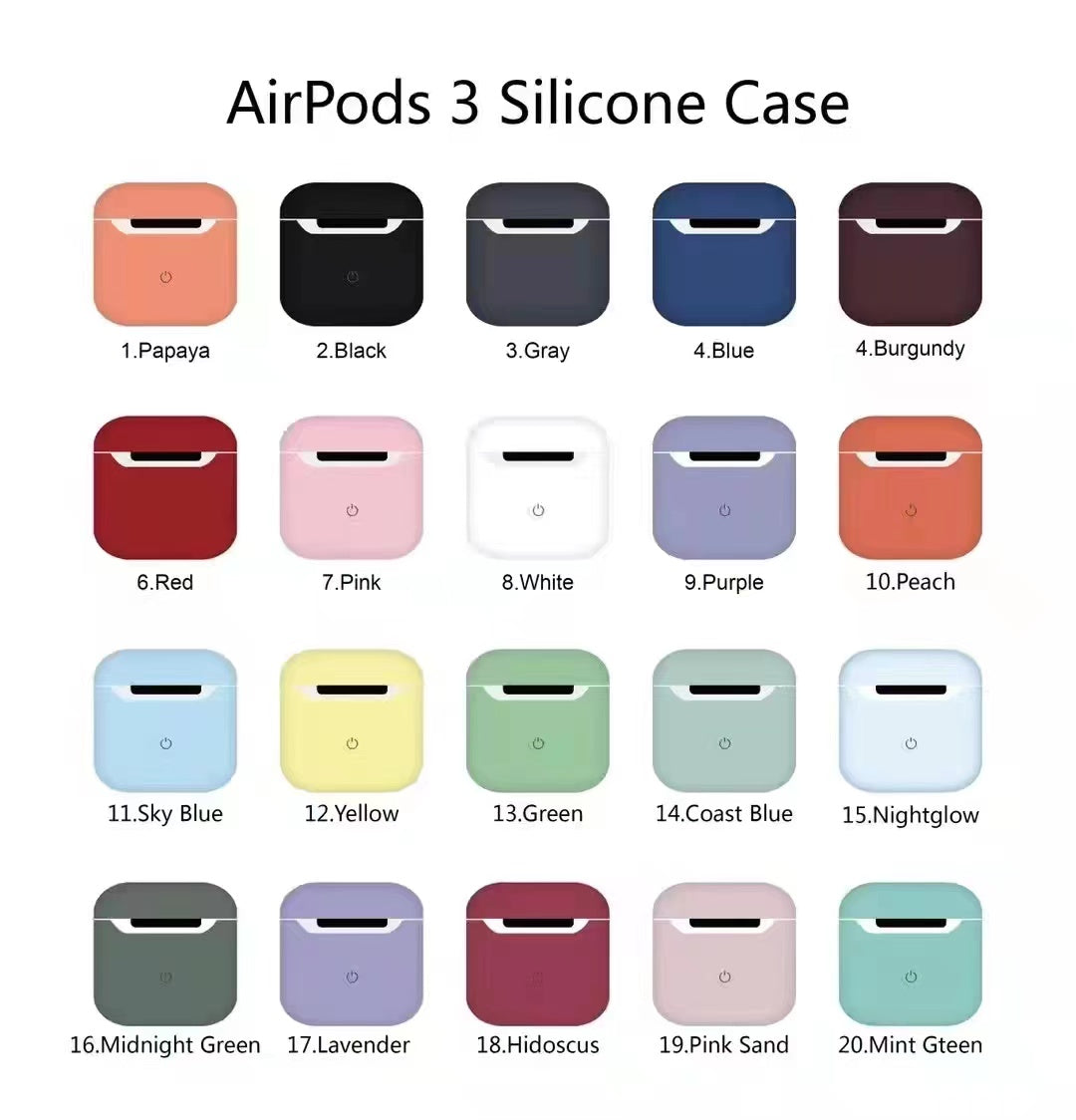 Case For Apple Airpod 3 Silicone Cover Skin in Hidoscus Earphone Charger Cases Case Cover FoneFunShop   