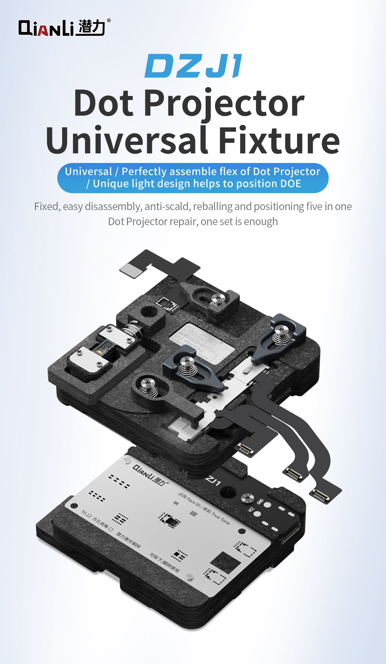 Dot Projector Flex Fixture Qianli DZJ1 Repair and Reballing Fixture Flex FoneFunShop   