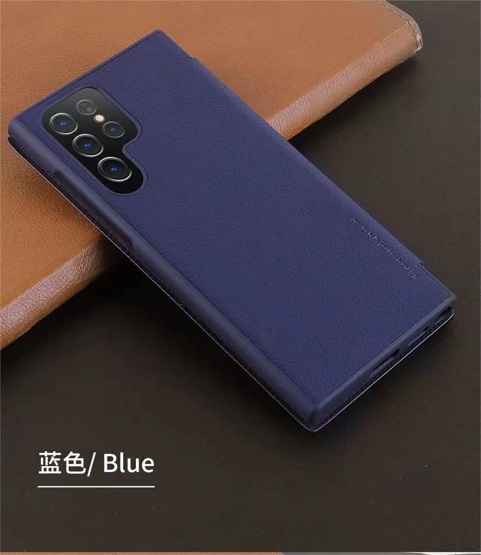 Case For Samsung S23 G Case PU Leather Flip in Blue Case Cover FoneFunShop   