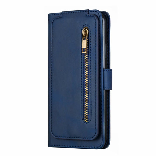 Flip Case For iPhone 13 Wallet with Zip and Card Holder Blue Case Cover FoneFunShop   