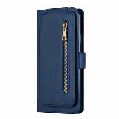 Flip Case For iPhone 13 Pro Wallet with Zip and Card Holder Blue Case Cover FoneFunShop   