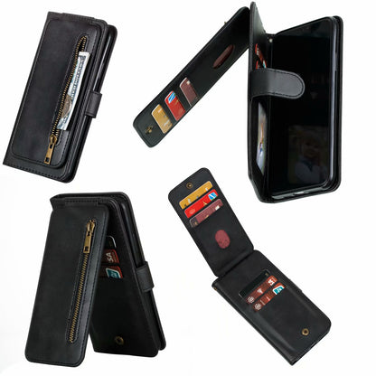 Flip Case For iPhone 13 Pro Max Wallet with Zip and Card Holder Black Case Cover FoneFunShop   