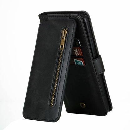 Flip Case For iPhone 13 Wallet with Zip and Card Holder Black Case Cover FoneFunShop   