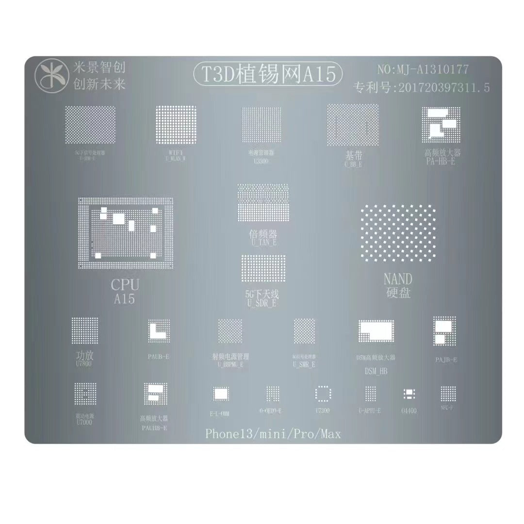 Reballing Stencil For iPhone 13 Series Mijing T3D A15 3D NAND BGA IC Chip Stencil FoneFunShop   