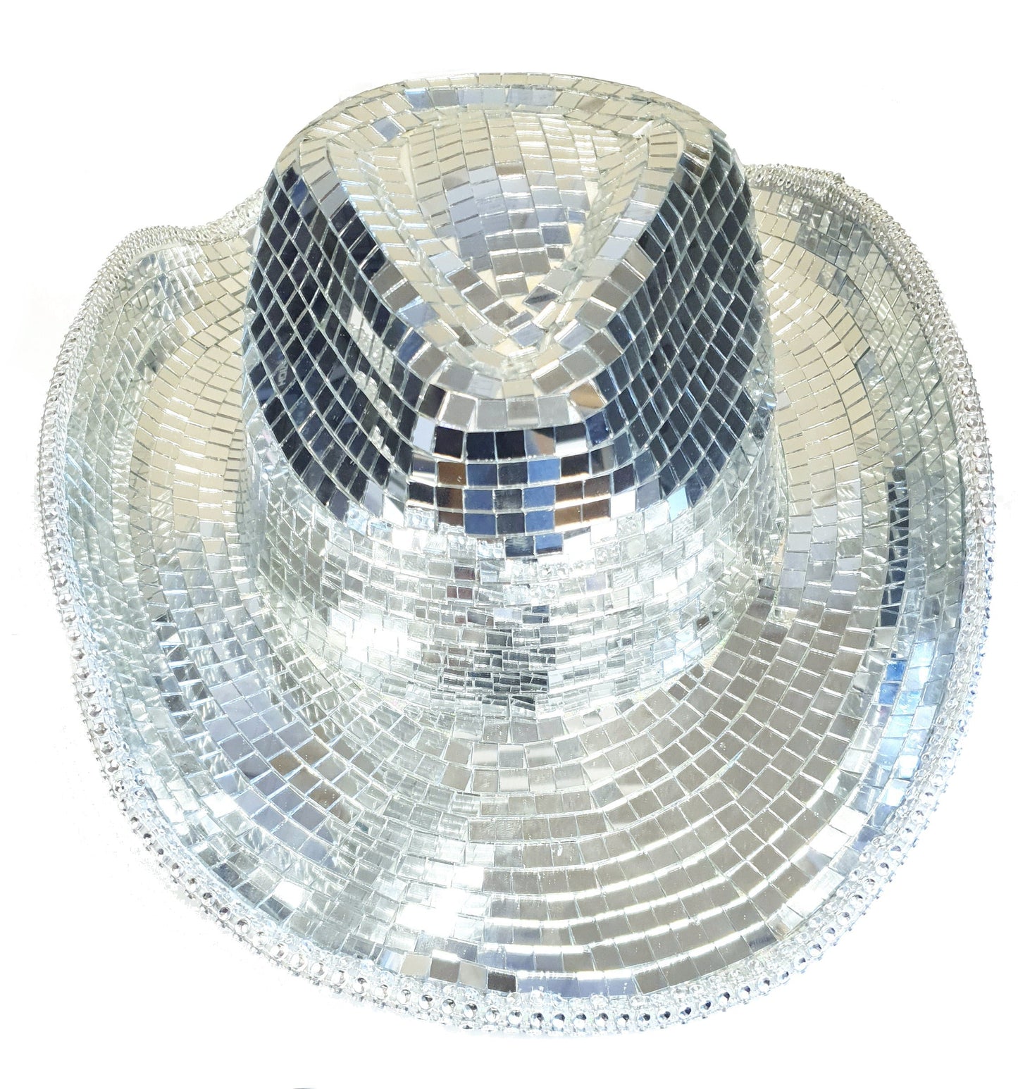 Cowboy Hat Mirror Disco Ball Festival Party Glamour Style Hat FoneFunShop   