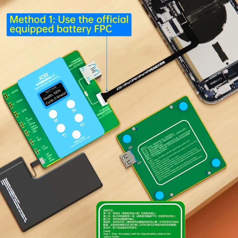 JCID Q1 Battery Quick Repair Board Read Write Programmer For iPhone Batteries Battery FoneFunShop   