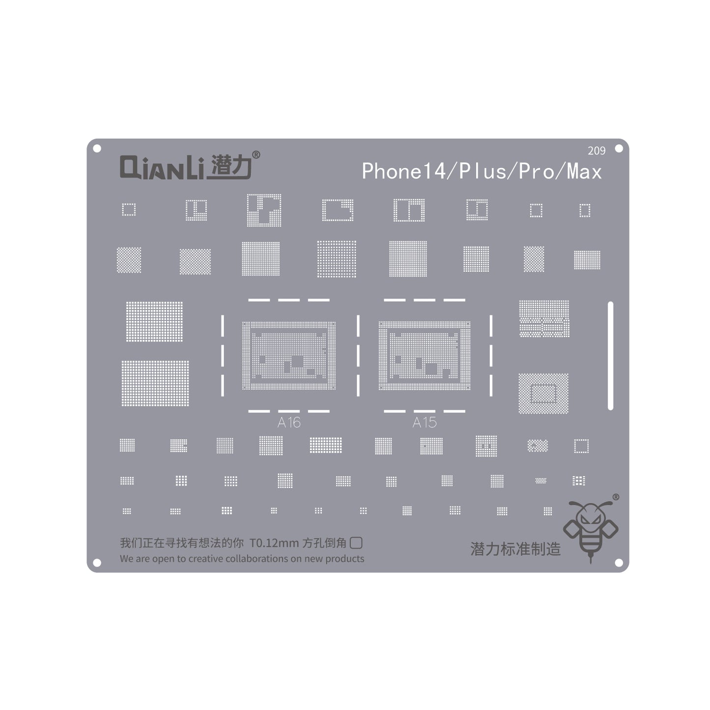 Reballing Stencil For iPhone 14 Plus Pro Pro Max Qianli Stencil FoneFunShop   