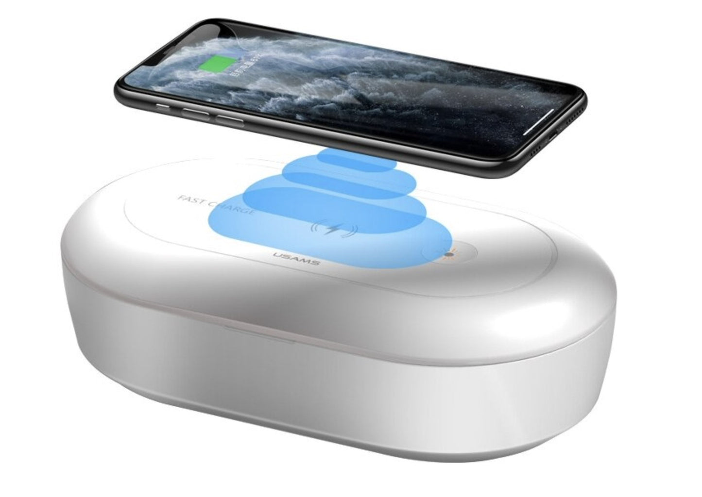 USAMS UV Sterilizer For Smart Phones Plus Built In Wireless Charger Charger FoneFunShop   