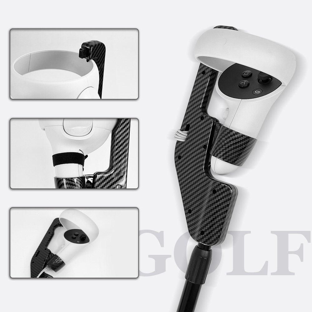 Golf Club For Oculus Quest 2 VR Controller Adapter Handle Rubber Grip Stick Golf FoneFunShop   