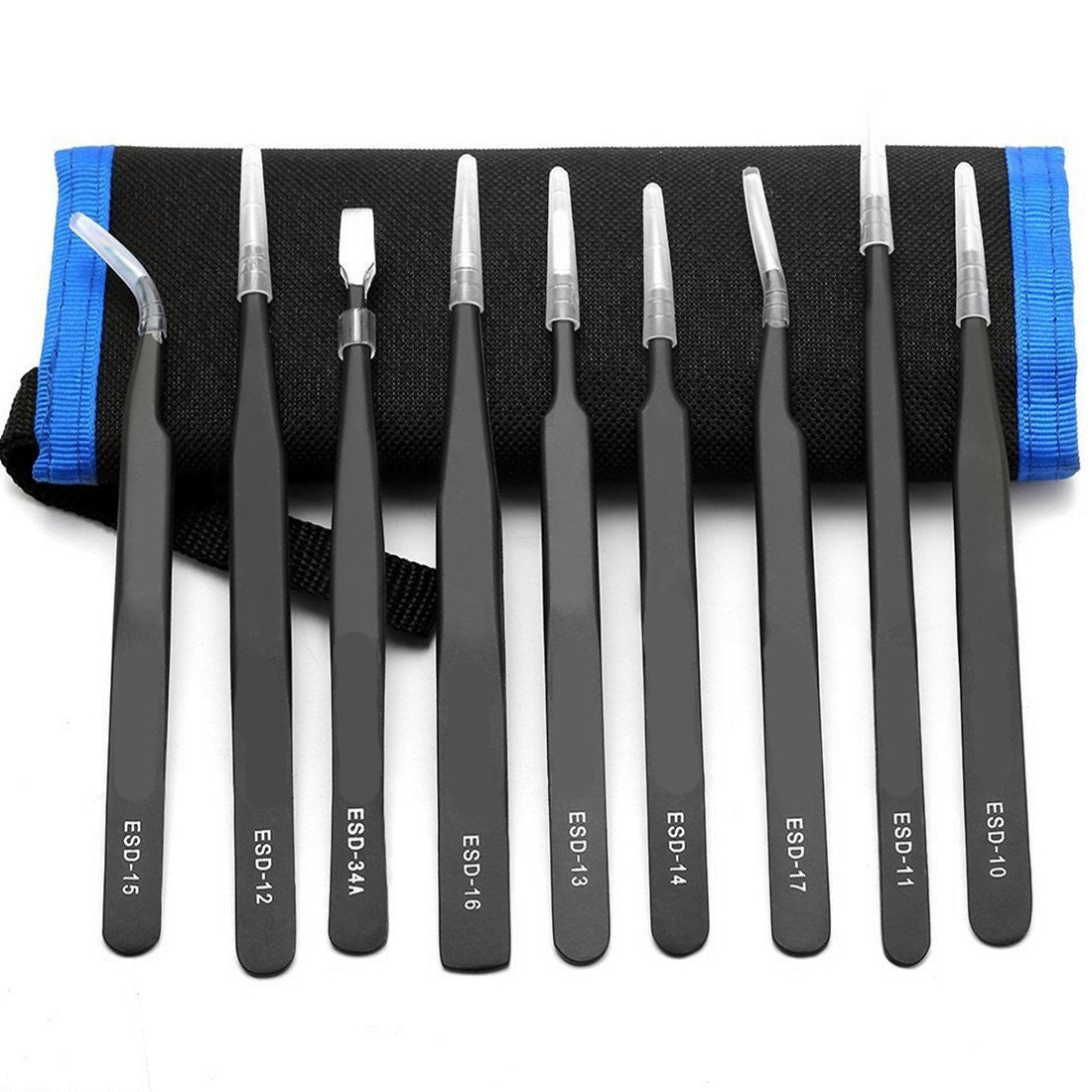 ESD Antistatic Tweezer Set Professional 9 Piece with Carry Case Case Cover FoneFunShop   