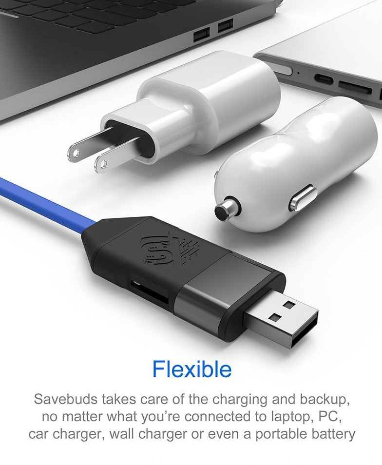 Smart Data Backup Cable Fast Charging Type C Connection SAVEBUDS Cable FoneFunShop   