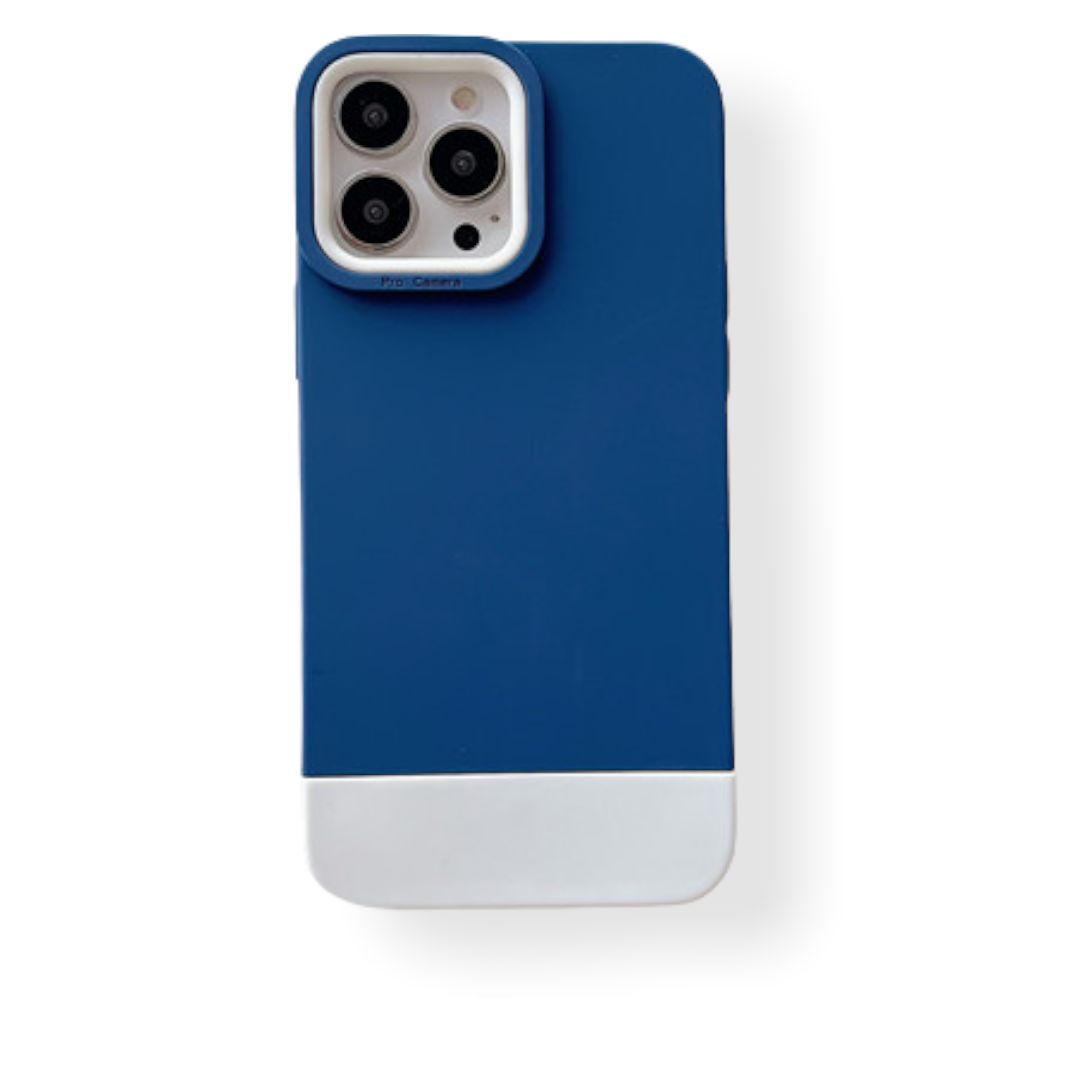 Case For iPhone 13 3 in 1 Designer in Blue White Case Cover FoneFunShop   