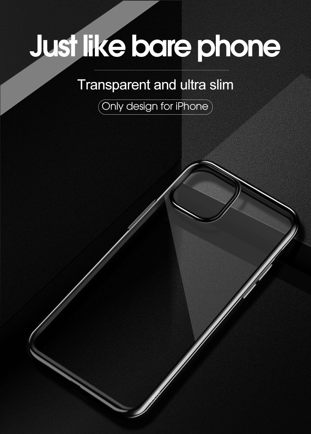 Case For iPhone 11 Pro Clear Silicone With Black Edge Case Cover FoneFunShop   