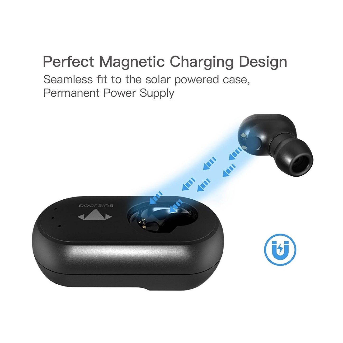 Bluetooth Earphone Solar Powered with In Car Solar Charging Dock  FoneFunShop   