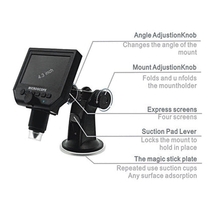 Portable Microscope 600X Zoom 3.6MP With 4.3 Inch Lcd Display  FoneFunShop   