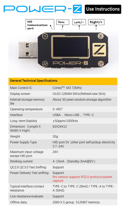 Charging Port Voltage Tester POWER Z USB Phone Current Meter KM001 Charging Port FoneFunShop   