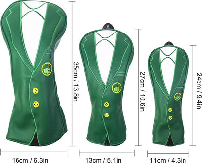 Green Jacket Design Driver #1 #3 #5 Headcovers 3Pcs Golf FoneFunShop   