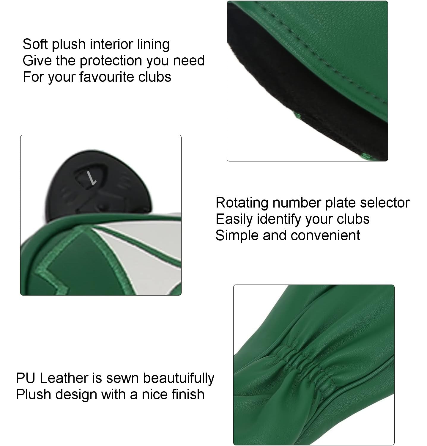 Green Jacket Design Driver #1 #3 #5 Headcovers 3Pcs Golf FoneFunShop   