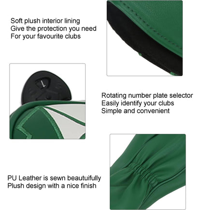 Green Jacket Design Driver #1 #3 #5 Headcovers 3Pcs Golf FoneFunShop   