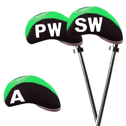 Golf Club Iron Head Covers Protector Headcover with window Set in green 10 Pcs Golf FoneFunShop   