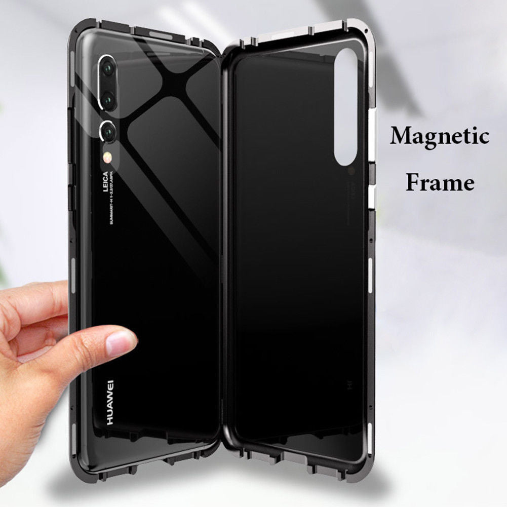 Case For iPhone 8 Plus White Magnetic Absorption Metal Edge Case Cover FoneFunShop   