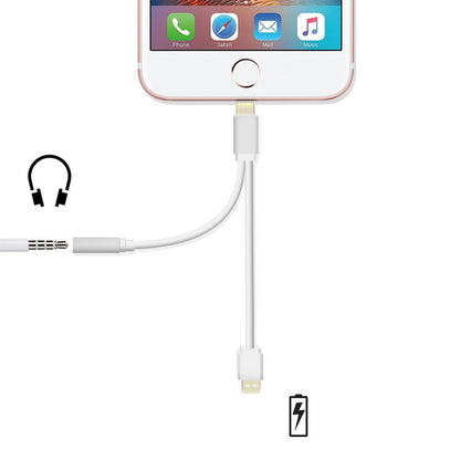 For iPhone 7 and 7 Plus 3.5mm Headphone Jack and USB Charging Adapter Adapter FoneFunShop   