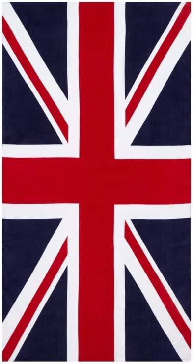 Union Jack Beach Towel 100% Cotton British Flag Printed Design Towel FoneFunShop   