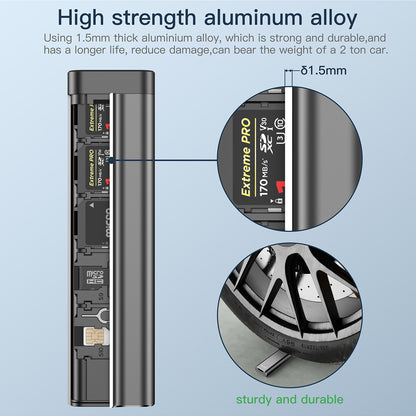 Memory Card Storage Stick Budi Alloy For microSD Full SD Nano Sim Organizer Sim FoneFunShop   