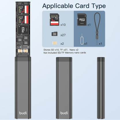 Memory Card Storage Stick Budi Alloy For microSD Full SD Nano Sim Organizer Sim FoneFunShop   