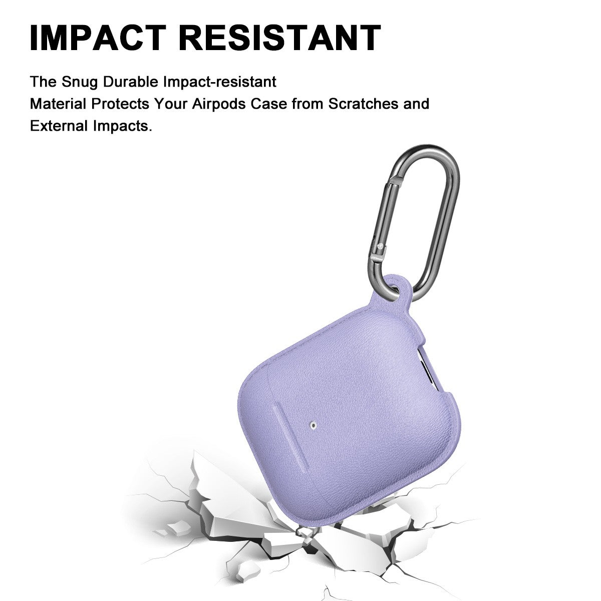 Case For Apple Airpods With Hanger And Hole For LED Lilac Light Purple Case Cover FoneFunShop   