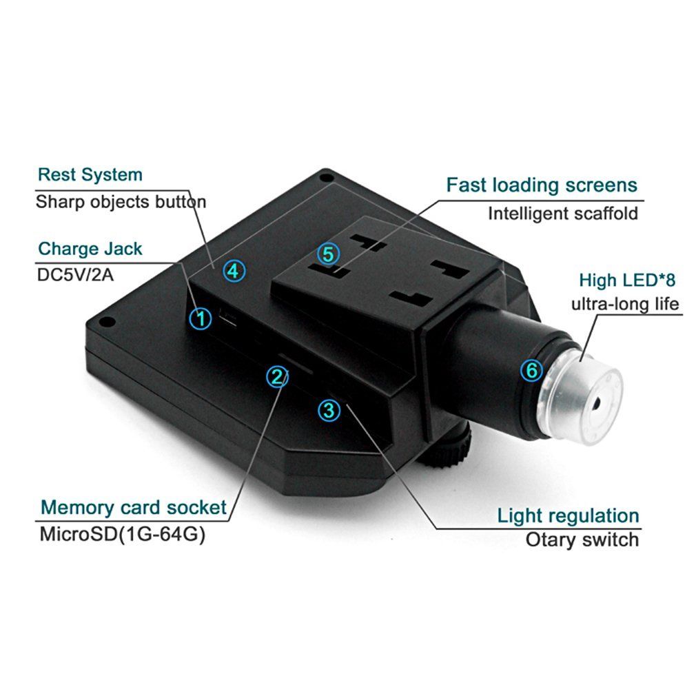 Portable Microscope 600X Zoom 3.6MP With 4.3 Inch Lcd Display  FoneFunShop   